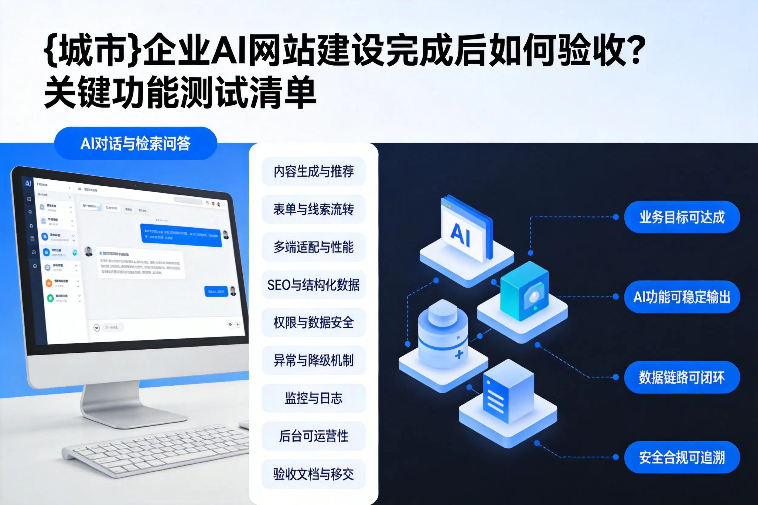黔西南企业AI网站建设完成后如何验收？关键功能测试清单