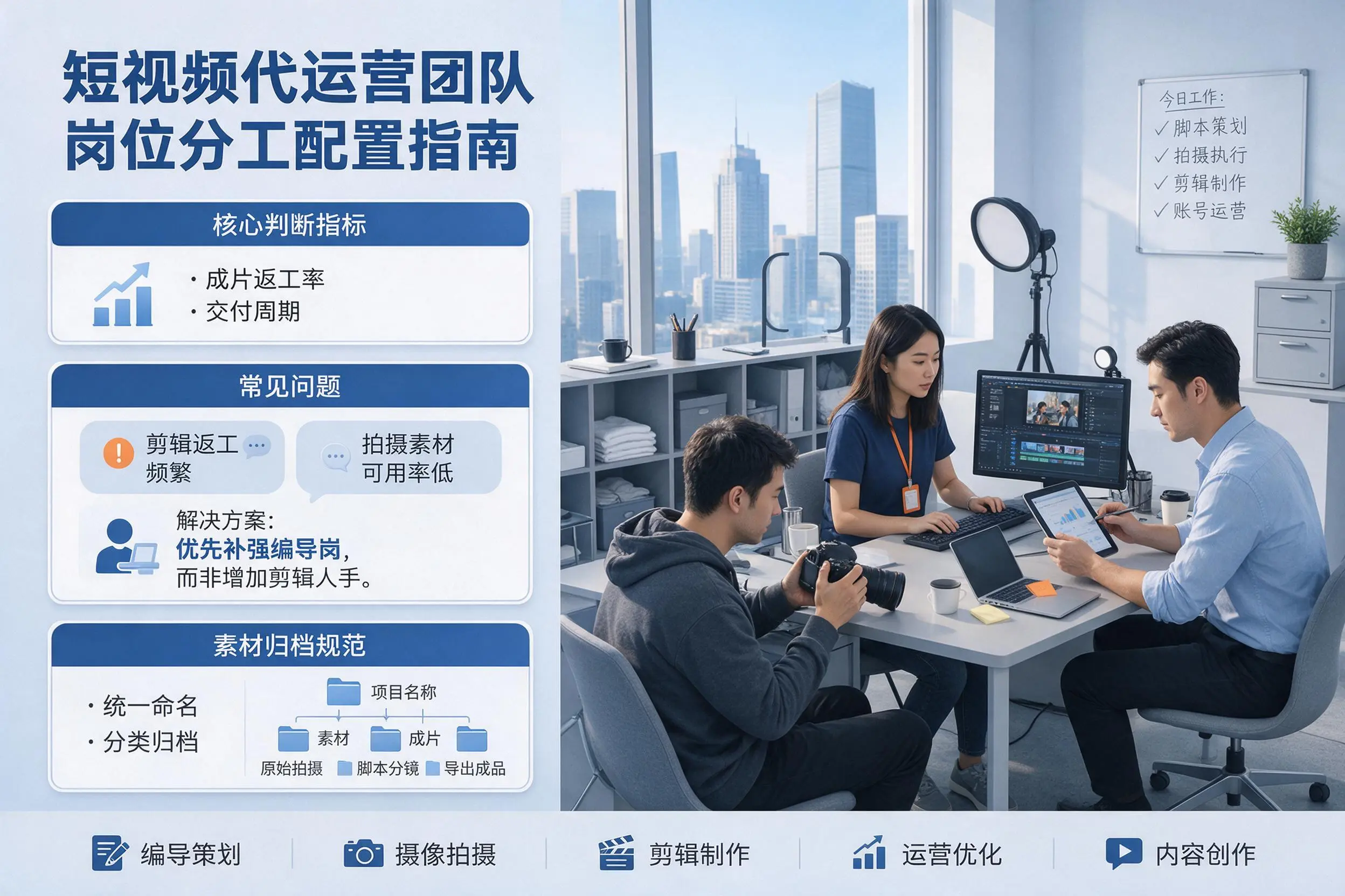 短视频代运营团队如何配置？黔西南企业岗位分工科普说明