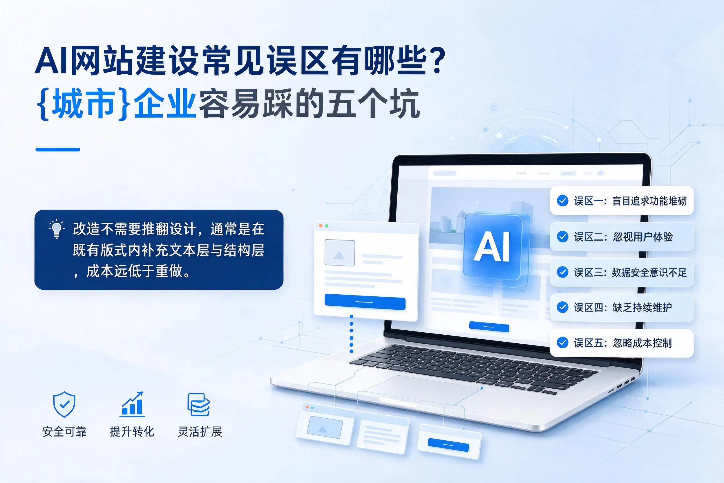 AI网站建设常见误区有哪些？黔西南企业容易踩的五个坑